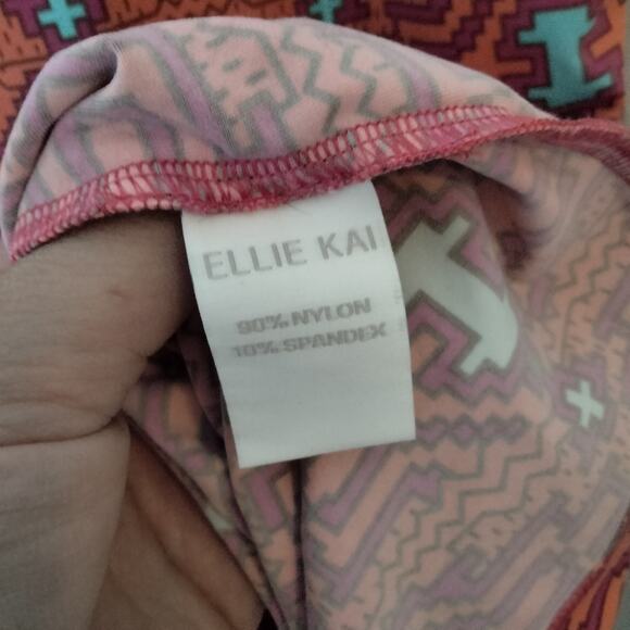 Ellie Kai Womens Sz 2 Orange Geometric Print Halter Tie Sleeveless Sheath Dress - Picture 6 of 7